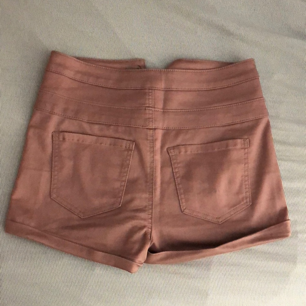 High Rise Pink Stretchy Shorts - Picture 2 of 2